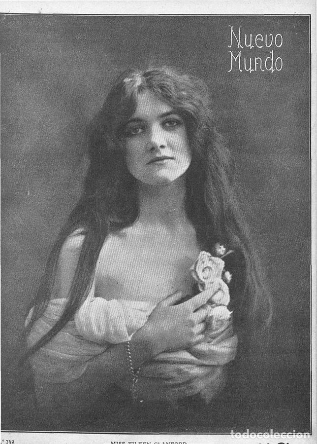 Collectionnisme de Revues et Journaux: 1908 HOJA REVISTA PORTADA MISS EILEEN CLANFORD CANTANTE TIPLE COMPA&Ntilde;&Iacute;A DE OPERETA TEATRO COMEDIA