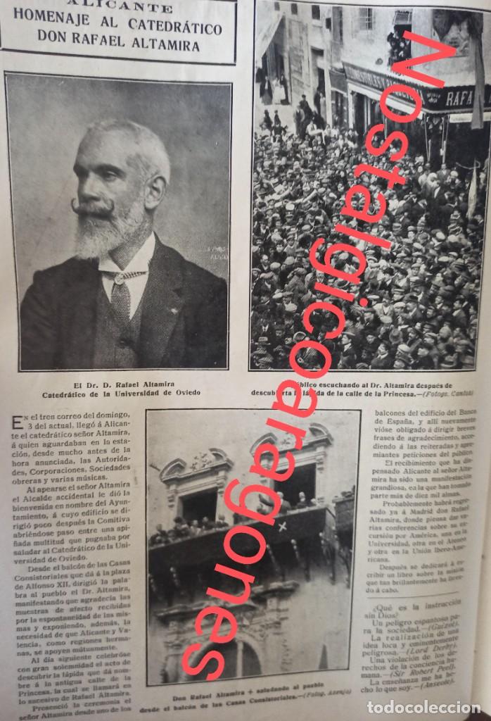 Coleccionismo de revistas y peri&oacute;dicos: Homenaje De Rafael Altamira l&aacute;pida, calle Princesa Foto revista 191X
