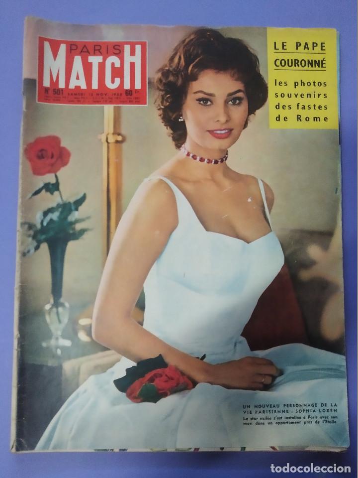 Coleccionismo de Revistas y Peri&oacute;dicos: PARIS MATCH A&Ntilde;O 1958 SOFIA LOREN, MARCEL BARDIUX MARINERO FRANCES A BORDO DEL QUATRE VENTS