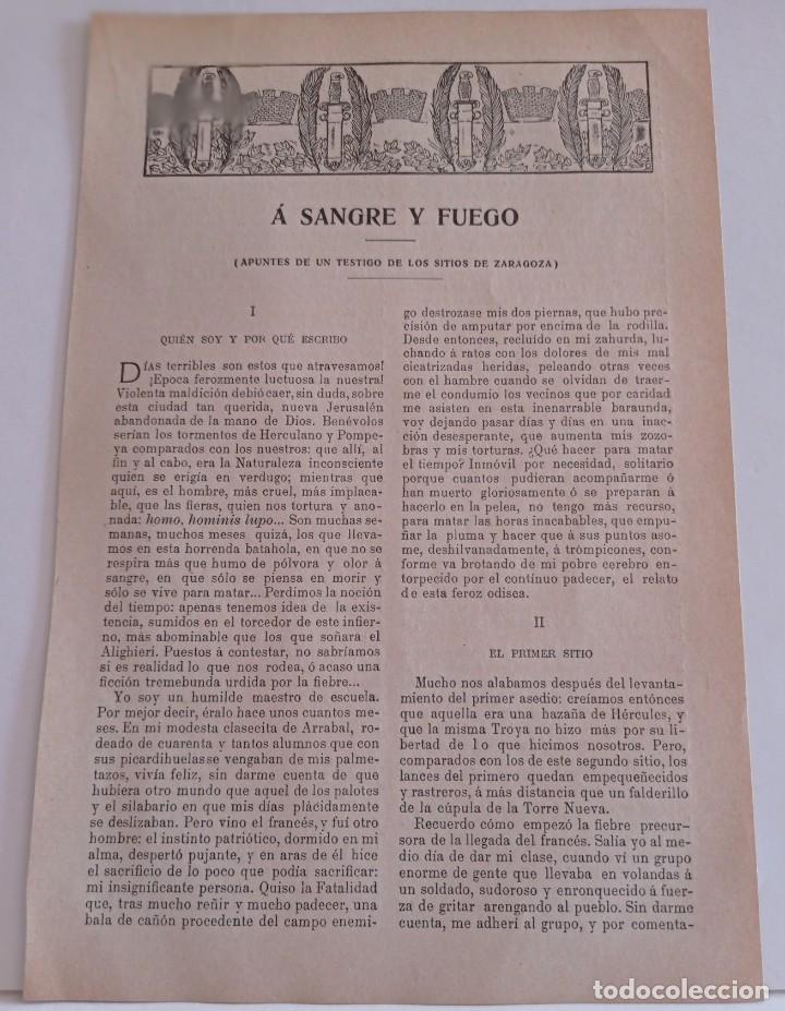 Coleccionismo de Revistas y Peri&oacute;dicos: TESTIGO DE LOS SITIOS DE ZARAGOZA-A SANGRE Y FUEGO .