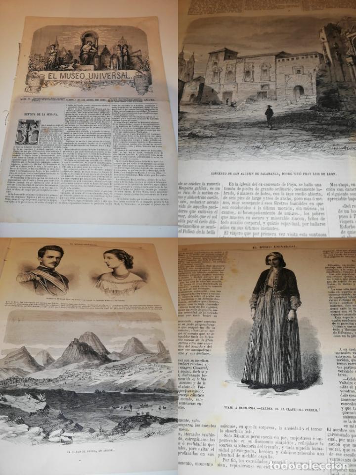 Coleccionismo de Revistas y Peri&oacute;dicos: EL MUSEO UNIVERSAL N&ordm;17, 25 ABRIL 1868 A&Ntilde;O XII. Grabados: Convento de San Agust&iacute;n de Salamanca