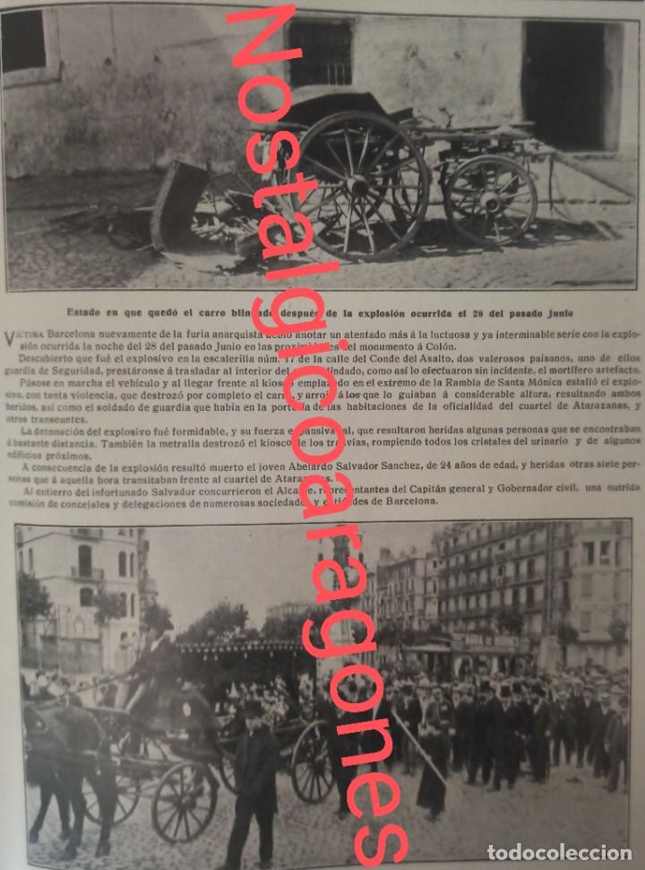 Collection Magazines and Newspapers: Barcelona Atentado anarquista calle Asalto detallado Foto revista 191X