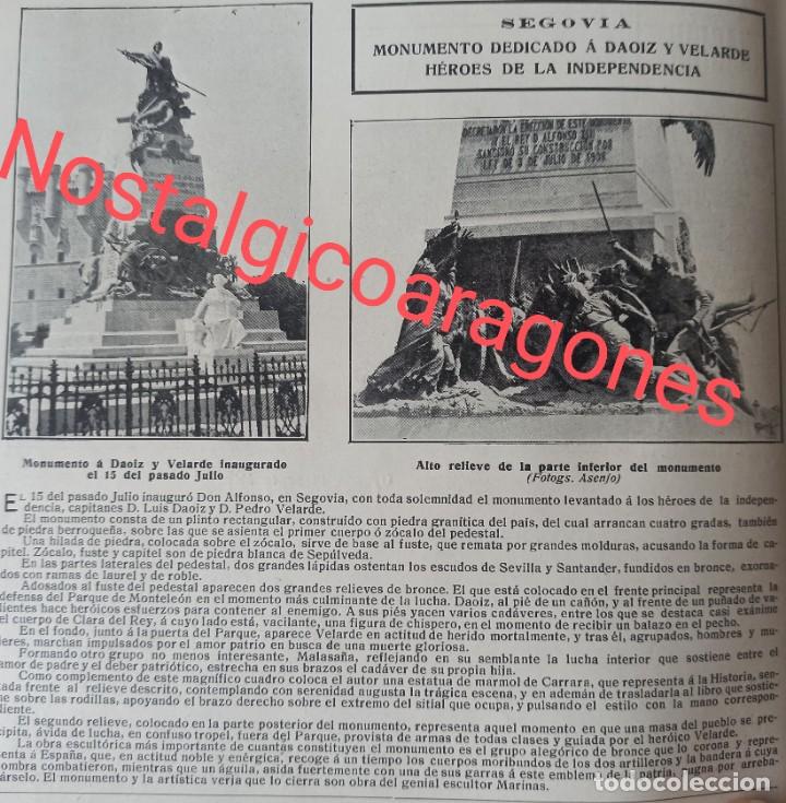 Colecionismo de Revistas e Jornais: Segovia inauguraci&oacute;n monumento Dao&iacute;z y Velarde texto Foto revista 191X