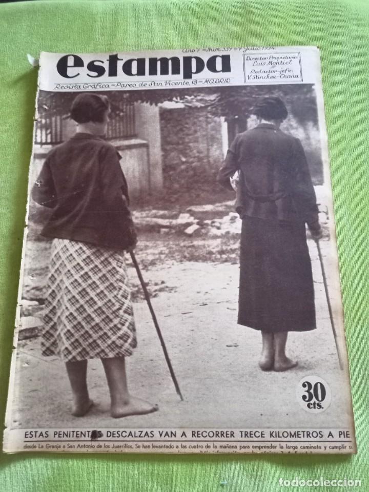 Collezionismo di Riviste e Giornali: ESTAMPA. N&ordm; 339. 7-7-1934. PENITENTES EN JUARRILLOS, SEGOVIA. DRAMA CAPITAN ROEHM, PERU