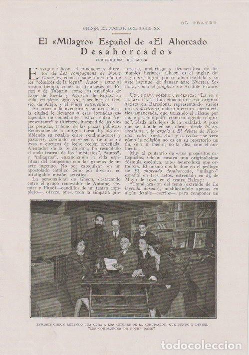 Collezionismo di Riviste e Giornali: * TEATRO * GHEON * LES COMPAGNONS DE NOTRE DAME * - 1927
