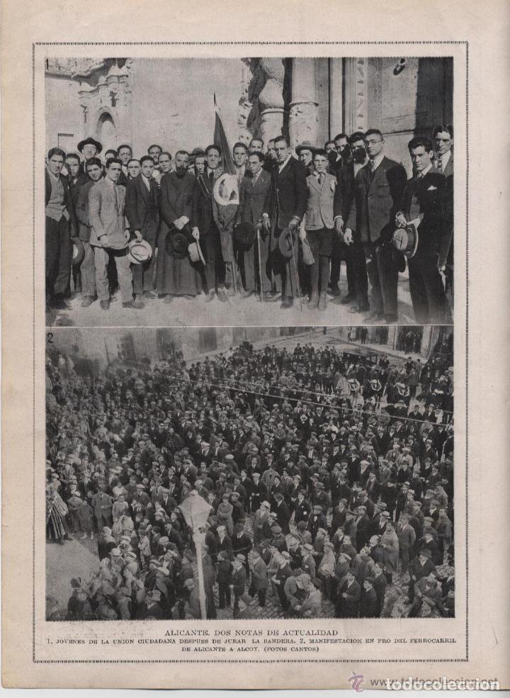 Coleccionismo de Revistas y Peri&oacute;dicos: * ALICANTE * Jura de bandera, manifestaci&oacute;n a favor de ferrocarril a Alcoy - 1923