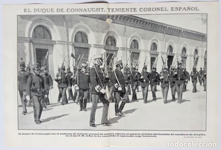 Collezionismo di Riviste e Giornali: 1908 HOJAS REVISTA MADRID DUQUE DE CONNAUGHT TENIENTE CORONEL HONORARIO CAZADORES DE ARAPILES