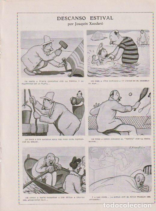 Collectionnisme de Revues et Journaux: Descanso estival / p&aacute;gina de humor por Joaqu&iacute;n Xaudar&oacute; - 1923