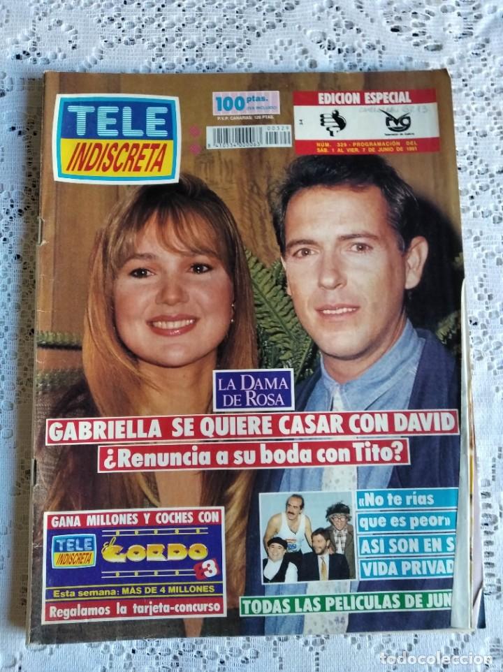 Collectionnisme de Revues et Journaux: REVISTA TELE INDISCRETA. N&ordm; 329. JUN 1991. UN PSIC&Oacute;PATA QUIERE MATAR A C&Aacute;NDICE BERGEN. EL DRAM..LEER