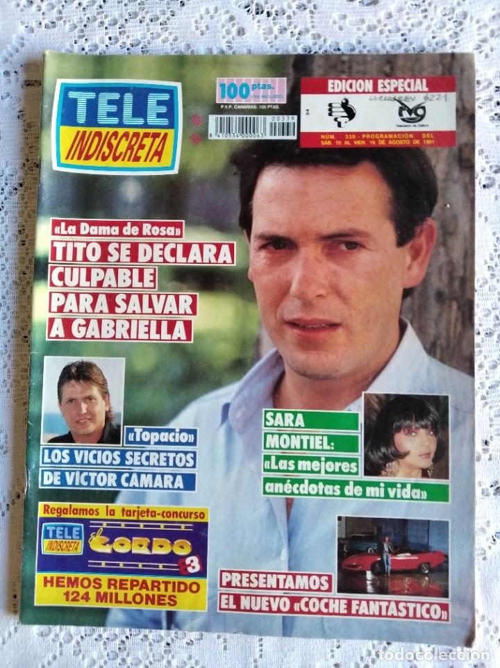 Coleccionismo de Revistas y Peri&oacute;dicos: REVISTA TELE INDISCRETA. N&ordm; 339. AGO 1991. LOS LATIDOS DE HUMANIDAD DE JAMES STEWART. LA HISTO..LEER