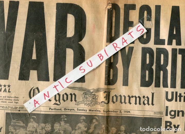 Collection Magazines and Newspapers: PERIODICO OREGON JOURNAL 3-9-1939 LA GRAN BRETA&Ntilde;A DECLARA LA GUERRA A ALEMANIA SEGUNDA MUNDIAL