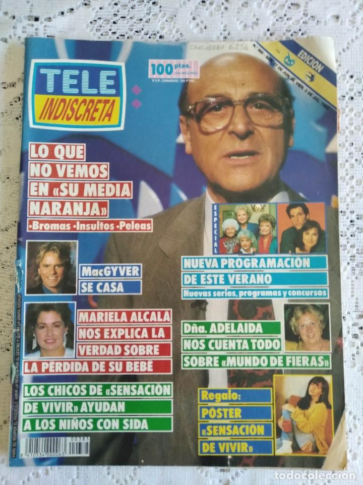 Collectionnisme de Revues et Journaux: REVISTA TELE INDISCRETA. N&ordm; 385. JUN-JUL 1992. JES&Uacute;S CISNEROS LANZA SU PRIMER DISCO. TVG, NUEV..LEER