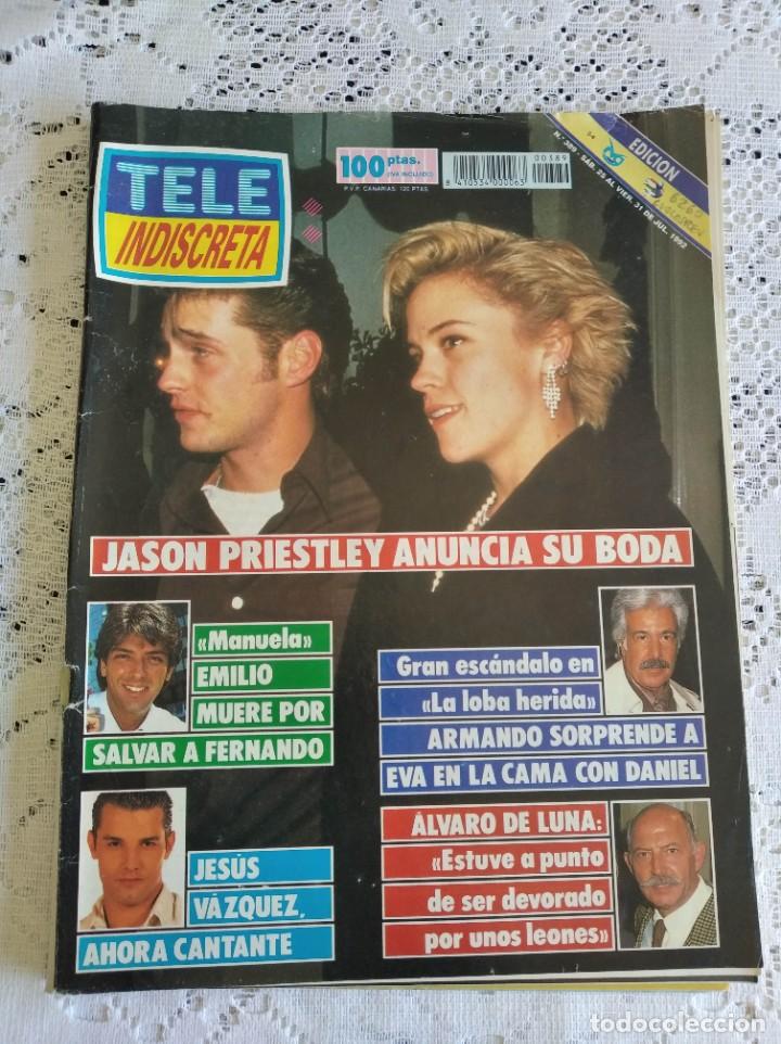 Collezionismo di Riviste e Giornali: REVISTA TELE INDISCRETA. N&ordm; 389. JUL 1992. JASON PRIESLEY ANUNCIA SU BODA. KATE JACKSON ESPER..LEER