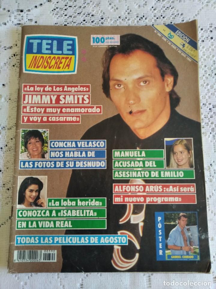 Collectionnisme de Revues et Journaux: REVISTA TELE INDISCRETA. N&ordm; 390. AGO 1992. AS&Iacute; SE GANA UN VIAJE AL CARIBE. ALFONSO AR&Uacute;S NOS P..LEER