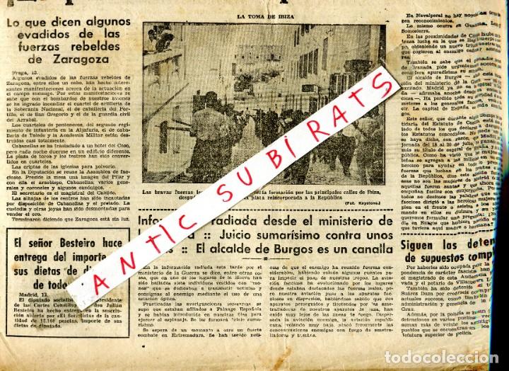 Coleccionismo de revistas y peri&oacute;dicos: PERIODICO A&Ntilde;O 1936 GUERRA CIVILM FOTO IBIZA REPUBLICANA PEREGRINOS VILLALBA PEREZ FARRAS ESTIVILL
