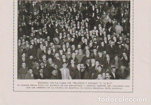 Coleccionismo de Revistas y Peri&oacute;dicos: Tenor Fleta en la casa de Blanco y Negro y ABC - 1925
