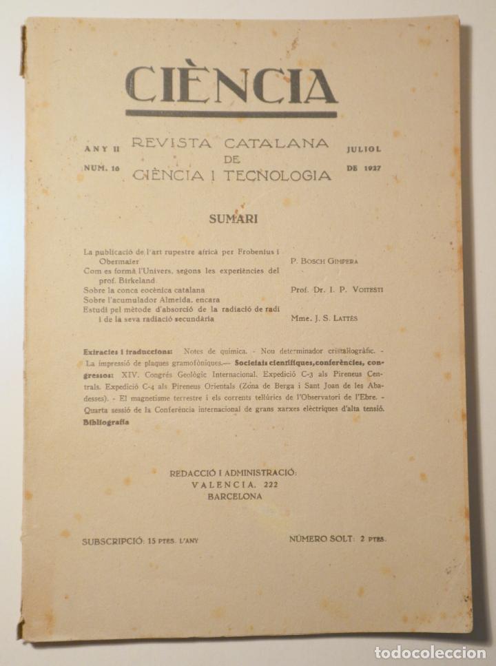 Collezionismo di Riviste e Giornali: CI&Egrave;NCIA. Revista catalana de ci&egrave;ncia i tecnologia n&ordm; 16, any II - Barcelona 1927 - Il&middot;lustrat