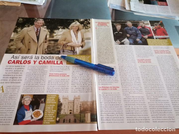 Coleccionismo de revistas y peri&oacute;dicos: AS&Iacute; SER&Aacute; LA BODA DE CARLOS DE INGLATERRA Y CAMILA PARKER RECORTE REVISTA 2 PAGINAS 2005
