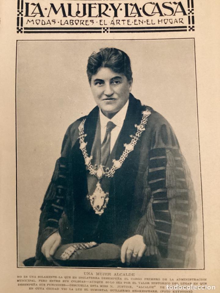 Coleccionismo de Revistas y Peri&oacute;dicos: MISS N. JUSTINE, ALCALDESA DE STRATFORD-ON-AVON, 1928 HOJA REVISTA