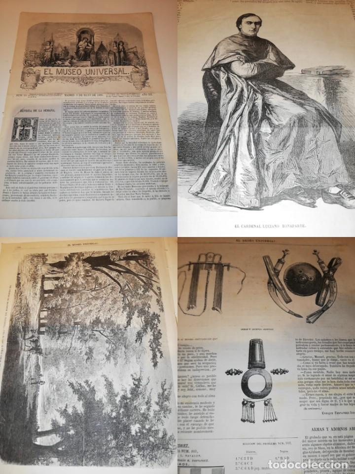 Colecionismo de Revistas e Jornais: EL MUSEO UNIVERSAL N&ordm;19, 9 MAYO 1868 A&Ntilde;O XII. Grabados: Jardines de Aranjuez, Luciano Bonaparte,