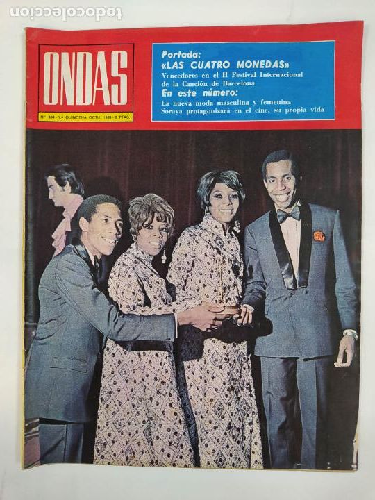 Coleccionismo de Revistas y Peri&oacute;dicos: REVISTA ONDAS N&ordm; 404. 1&ordf; QUINCENA OCTUBRE 1969. LAS CUATRO MONEDAS. TDKc106