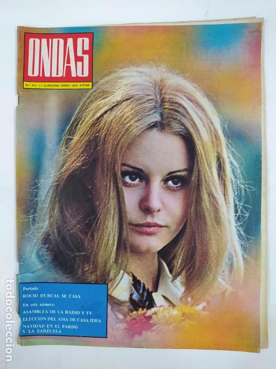 Coleccionismo de Revistas y Peri&oacute;dicos: REVISTA ONDAS N&ordm; 410. 1&ordf; QUINCENA ENERO 1970. ROCIO DURCAL SE CASA. TDKR58