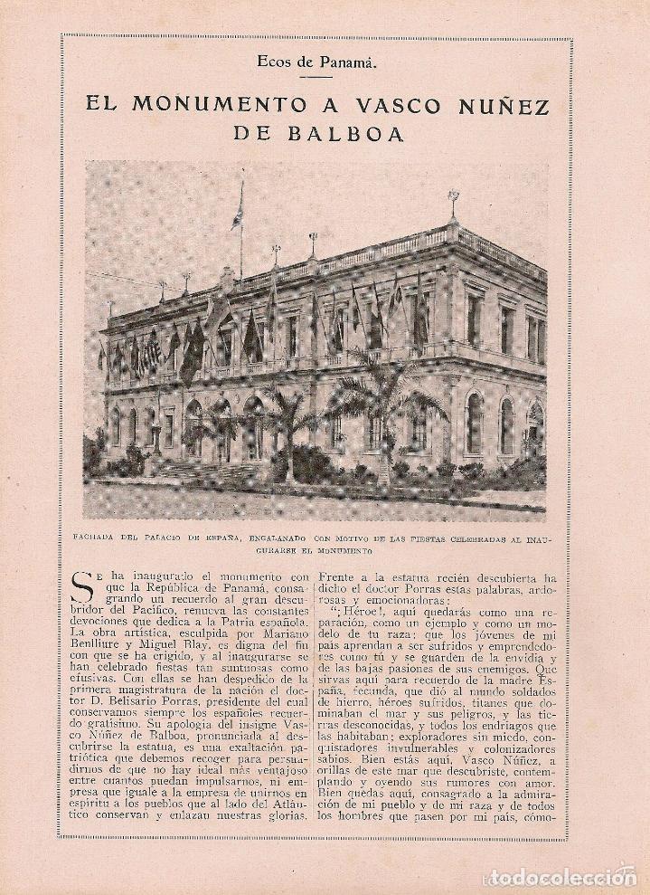 Coleccionismo de Revistas y Peri&oacute;dicos: * PANAM&Aacute; * BENLLIURE * BLAY * Monumento a Vasco N&uacute;&ntilde;ez de Balboa - 1925