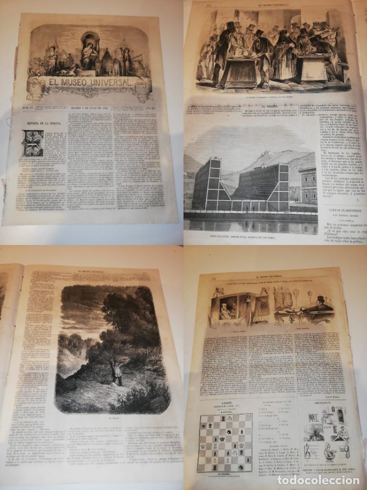 Colecionismo de Revistas e Jornais: EL MUSEO UNIVERSAL N&ordm;27, 4 JULIO 1868 A&Ntilde;O XII. Grabados: dique en Cartagena, Audiencia Madrid