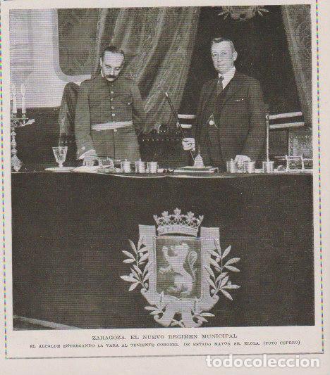 Collection Magazines and Newspapers: ZARAGOZA * Alcalde y Teniente Elola; reverso alcade entrante Sr. Fabiani y concejales - 1923