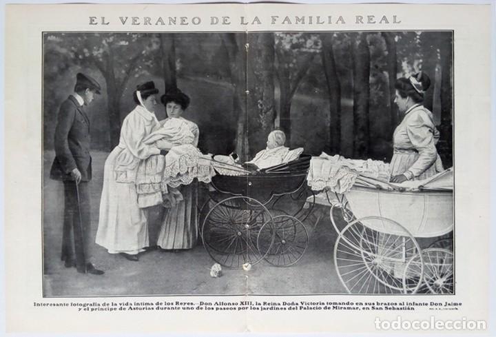 Collezionismo di Riviste e Giornali: 1908 HOJAS REVISTA SAN SEBASTI&Aacute;N JARDINES PALACIO DE MIRAMAR REYES ALFONSO XIII Y VICTORIA, INFANTES