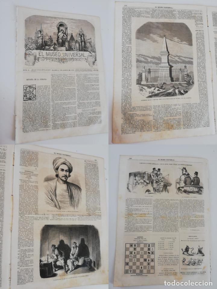 Colecionismo de Revistas e Jornais: EL MUSEO UNIVERSAL N&ordm;31, 1 AGOSTO 1868 A&Ntilde;O XII. Grabados: Monumento a Col&oacute;n Salamanca, meer Akbar