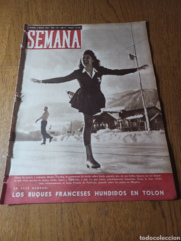 Collezionismo di Riviste e Giornali: SEMANA 1943 EL PALACIO DE LAS CORTES . BUQUES FRANCESES HUNDIDOS EN TOLON. OVIEDO 3 MADRID 4