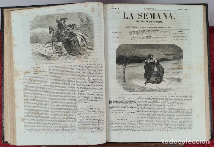 Coleccionismo de Revistas y Peri&oacute;dicos: LA SEMANA. LECTURA DE LAS FAMILIAS. VVAA. LIBRERIA DE JOAQUIN VERDAGUER. 1857.
