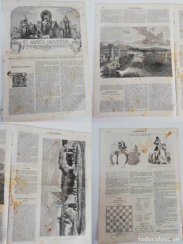 Colecionismo de Revistas e Jornais: EL MUSEO UNIVERSAL N&ordm;49 ,6 diciembre1868 A&Ntilde;O XII. Grabados: Niza, La trilla,