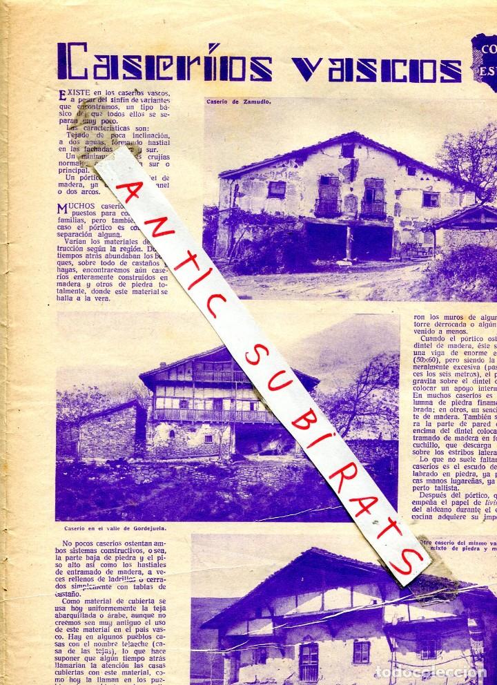 Collection Magazines and Newspapers: RECORTE DE PRENSA A&Ntilde;OS 30 CASERIOS VASCOS ZAMUDIO VALLE DE GORDEJUELA