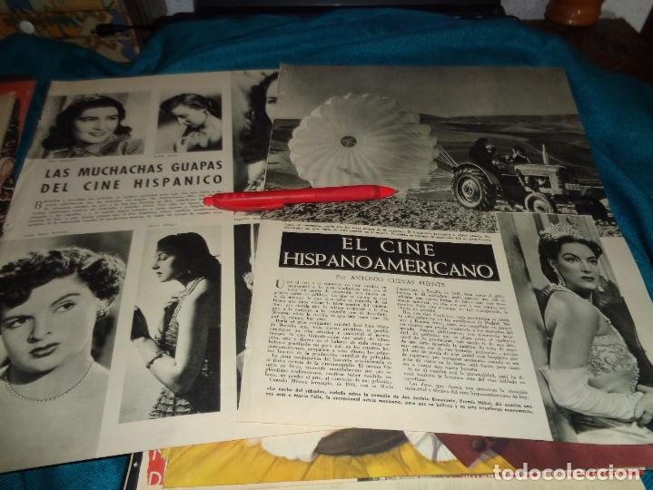 Coleccionismo de revistas y peri&oacute;dicos: RECORTE : CINE HISPANOAMERICANO : MARIA FELIX, PAQUITA RICO. MUNDO HISPANICO, OCTBRE 1953