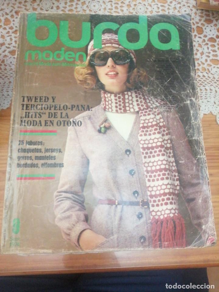 Coleccionismo de Revistas y Peri&oacute;dicos: Revista Burda moden moda verano labores costura a&ntilde;o 1974 terciopelo pana chaqueta jersey gorros