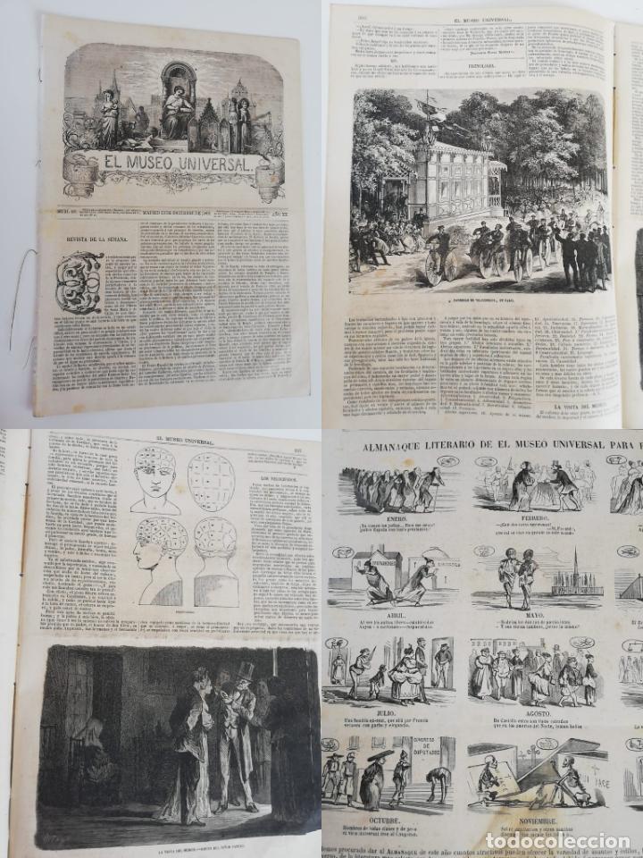 Coleccionismo de revistas y peri&oacute;dicos: EL MUSEO UNIVERSAL N&ordm;50 ,13 diciembre 1868 A&Ntilde;O XII. Grabados: Veloc&iacute;pedos en Par&iacute;s,