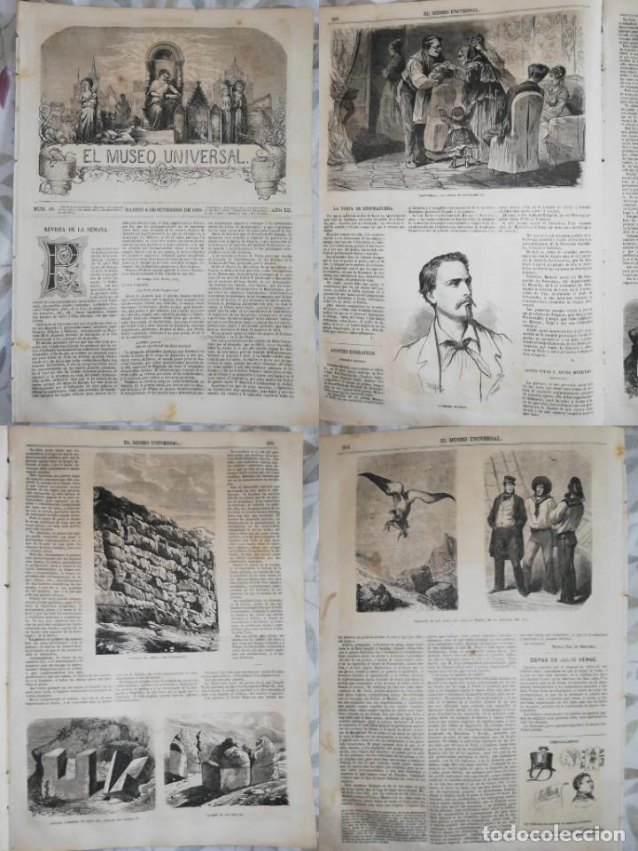 Coleccionismo de revistas y peri&oacute;dicos: EL MUSEO UNIVERSAL N&ordm;36 ,5 septiembre 1868.A&Ntilde;O XII. Grabados: Castillo Ibros Ja&eacute;n, Dolmen Eriales