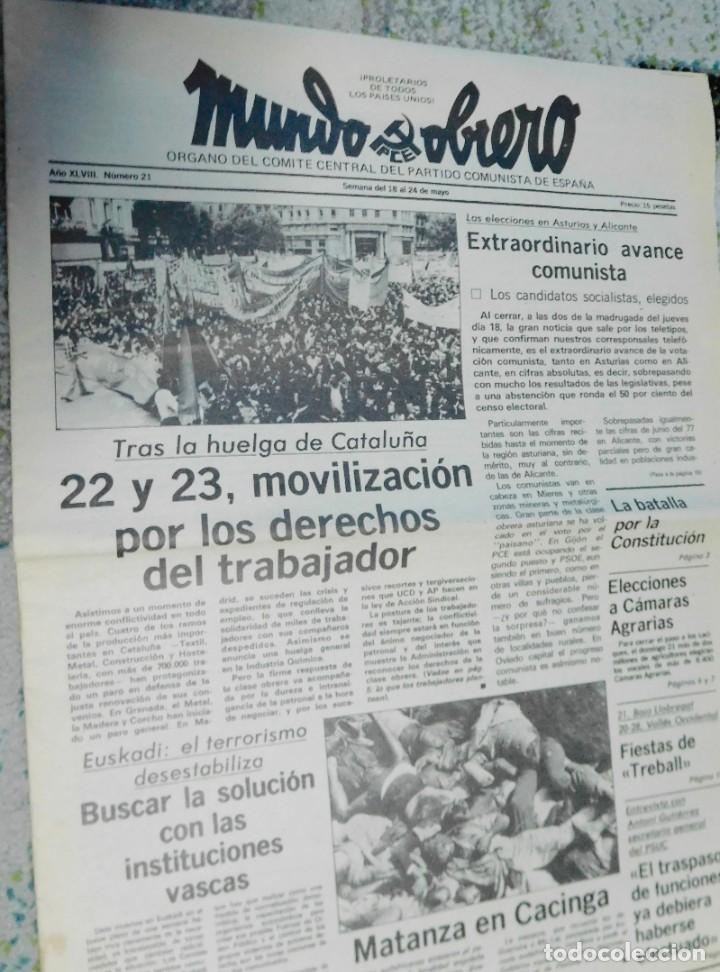 Collection Magazines and Newspapers: N&ordm; de la revista Mundo Obrero del 18 al 24 de mayo de 1978