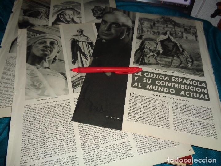 Coleccionismo de Revistas y Peri&oacute;dicos: RECORTE : LA CIENCIA ESPA&Ntilde;OLA : GREGORIO MARA&Ntilde;ON, RAMON Y CAJAL.... MUNDO HISPANICO, MARZO 1954