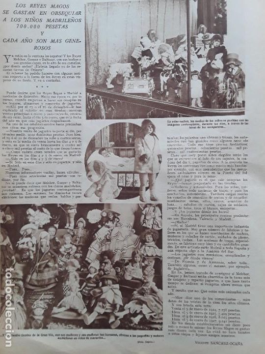 Collection Magazines and Newspapers: MU&Ntilde;ECAS DE MADEME PAUL TISSIER REYES MAGOS MADRID 2 HOJAS REVISTA A&Ntilde;O 1928