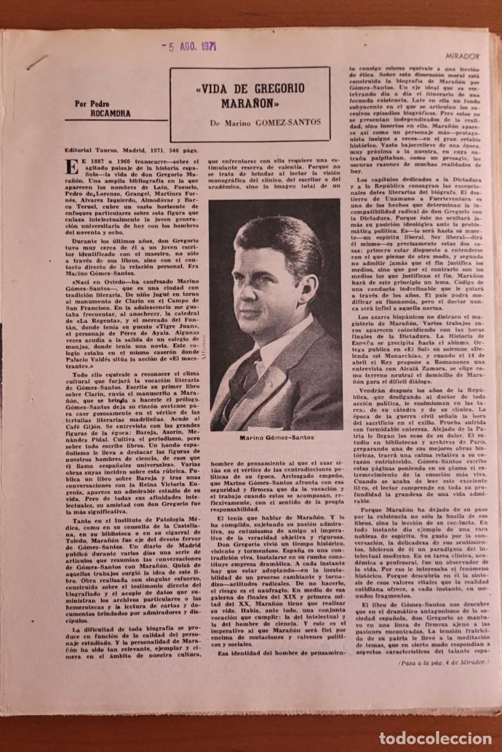 Coleccionismo de Revistas y Peri&oacute;dicos: ABC 29-3-60 Muerte de Gregorio Mara&ntilde;&oacute;n y recortes ABC 2-3-60, 2-6-70, 6-6-71, 5-8-71 y m&aacute;s