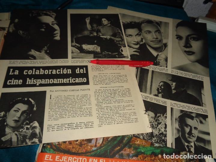 Coleccionismo de revistas y peri&oacute;dicos: RECORTE : CINE HISPANOAMERICANO : DOLORES DEL RIO, LOLA FLORES. MUNDO HISPANICO, OCTBRE 1954