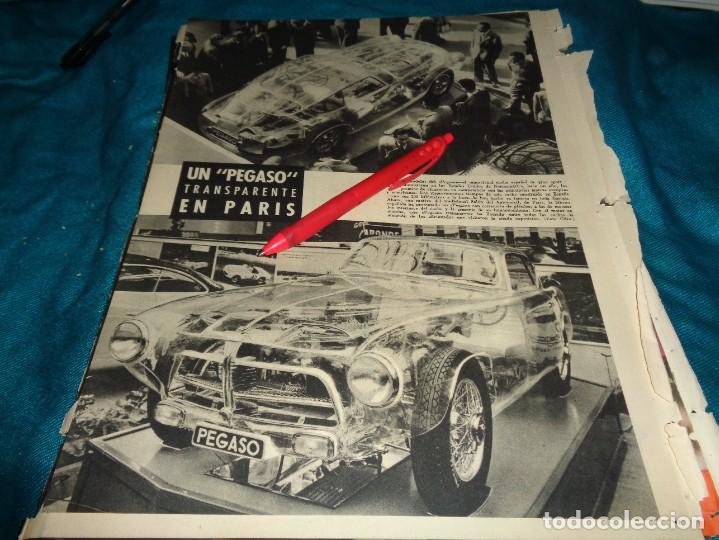 Coleccionismo de revistas y peri&oacute;dicos: RECORTE : AUTOMOVIL PEGASO, TRANSPARENTE. MUNDO HISPANICO, OCTBRE 1954