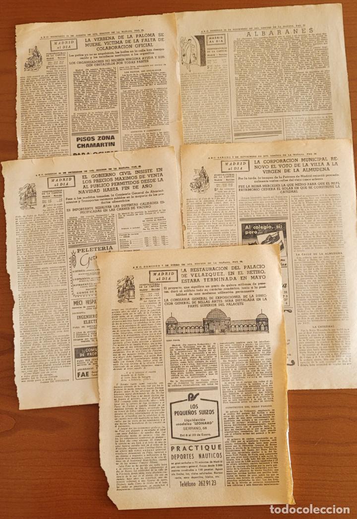 Coleccionismo de Revistas y Peri&oacute;dicos: Recortes ABC. Serie art&iacute;culos Madrid al d&iacute;a. Verbena de la Paloma se muere, renovaci&oacute;n voto Almudena