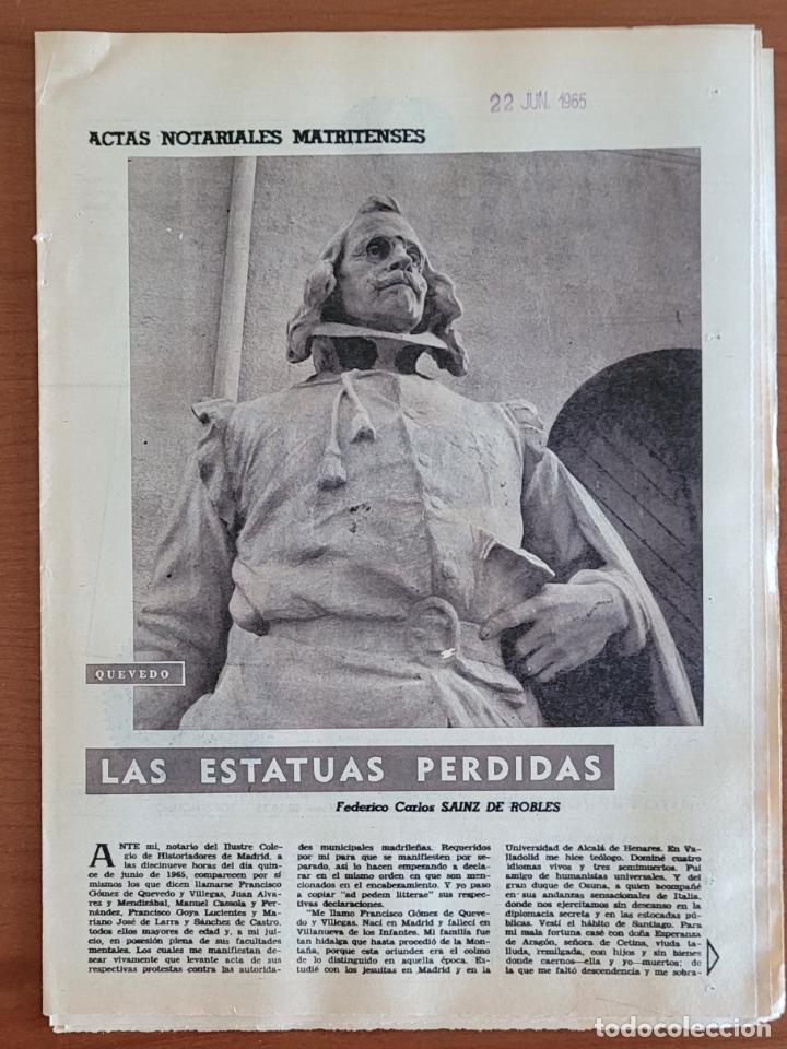 Coleccionismo de Revistas y Peri&oacute;dicos: Recortes ABC. Las estatuas perdidas de Madrid 22-6-65