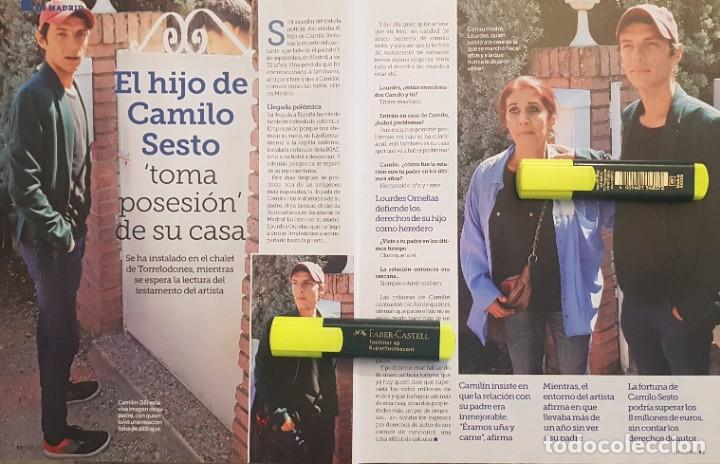 Coleccionismo de revistas y peri&oacute;dicos: Reportaje Camilo Sesto 25.09.2019