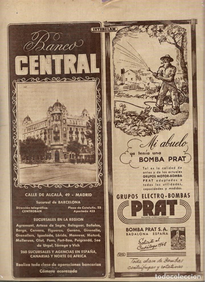 Sammeln von Zeitschriften und Zeitungen: HOJA DE DIARIO DE BARCELONA A&Ntilde;OS 40 ** BANCO CENTRAL // BONBA PRAT BARCELONA **