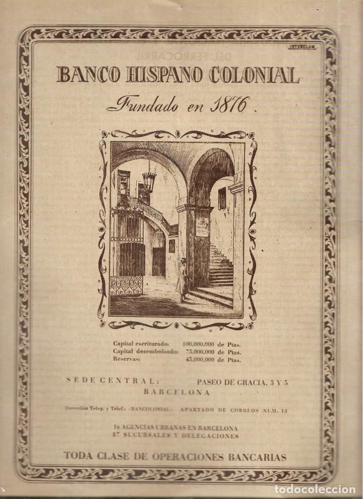 Coleccionismo de revistas y peri&oacute;dicos: HOJA DE DIARIO DE BARCELONA A&Ntilde;OS 40 ** BANCO HISPANO COLONIAL BARCELONA **